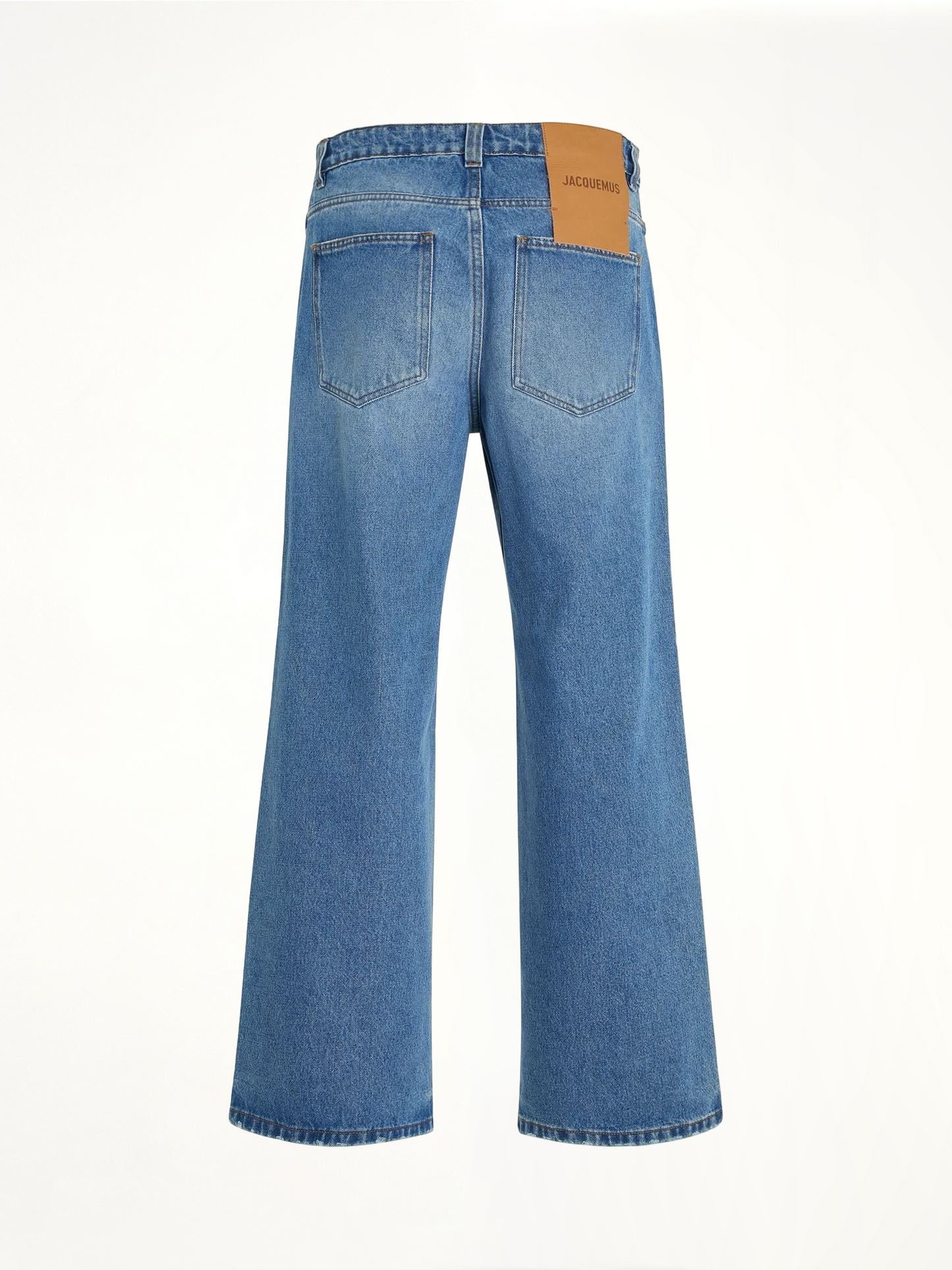 Le Denimes Large Jeans in Blue/Tabac