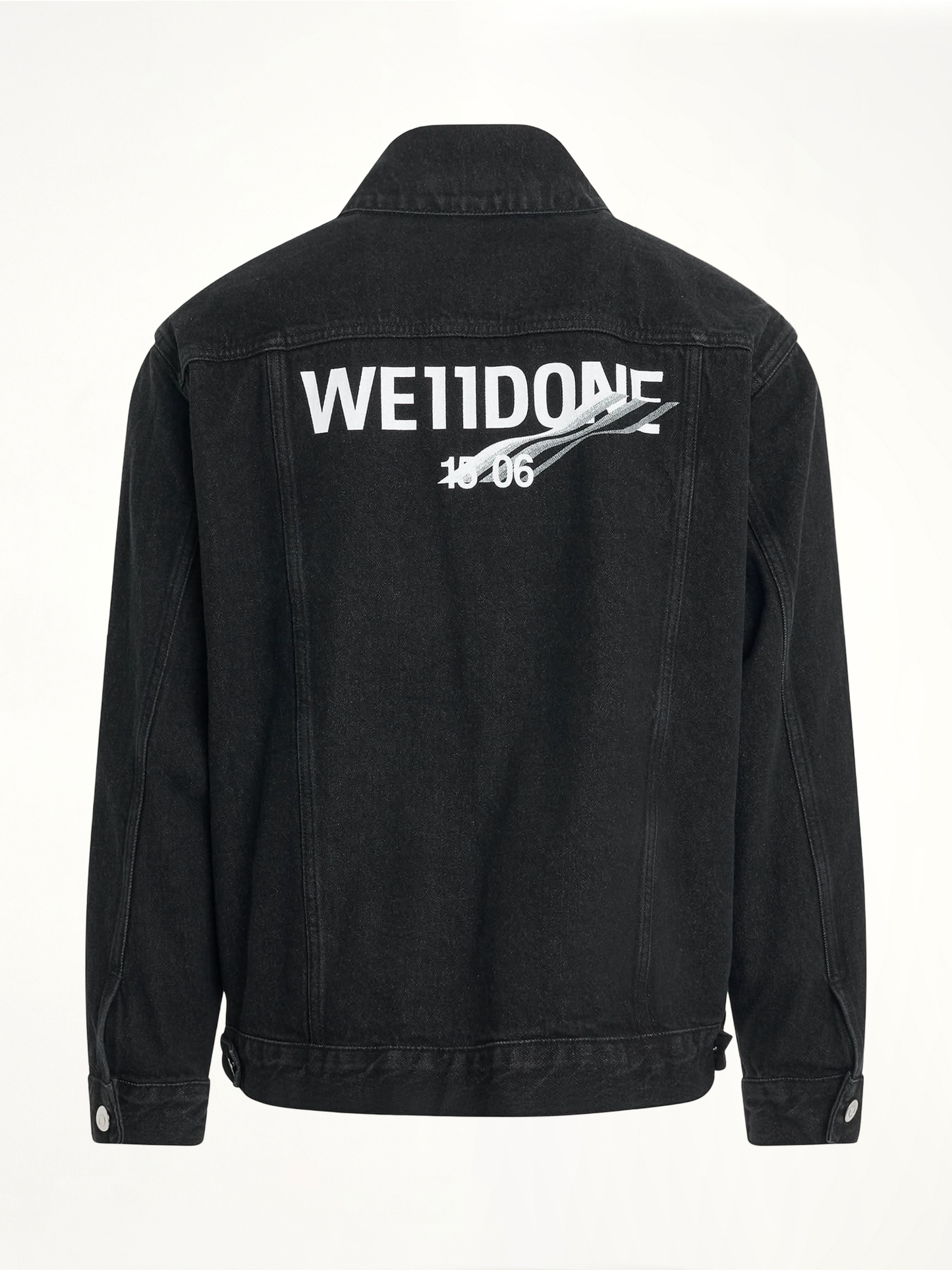 1506 Logo Loose-Fit Denim Trucker Jacket in Black