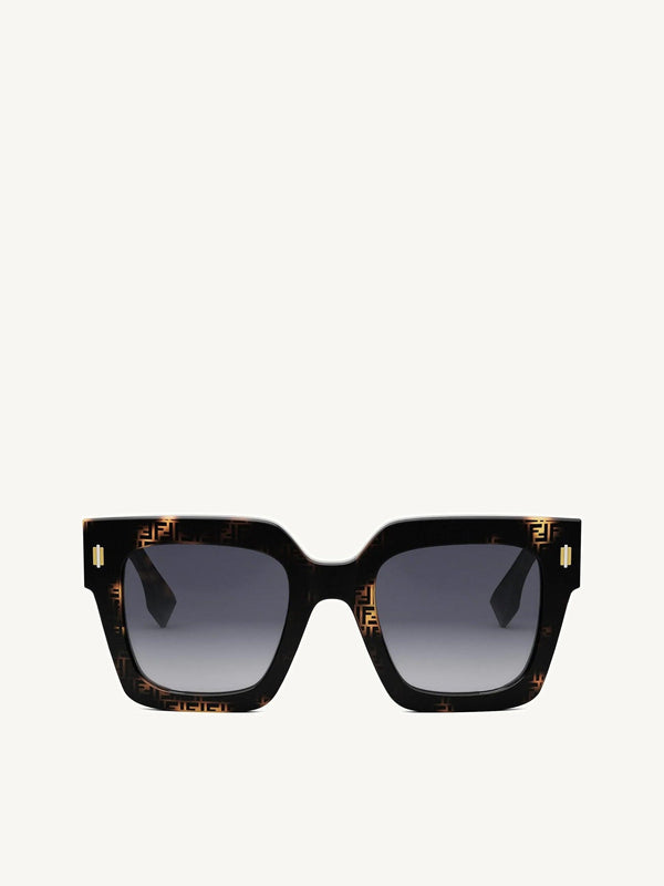 Fendi FE40101F 5255B Acetate Sunglasses in Havana