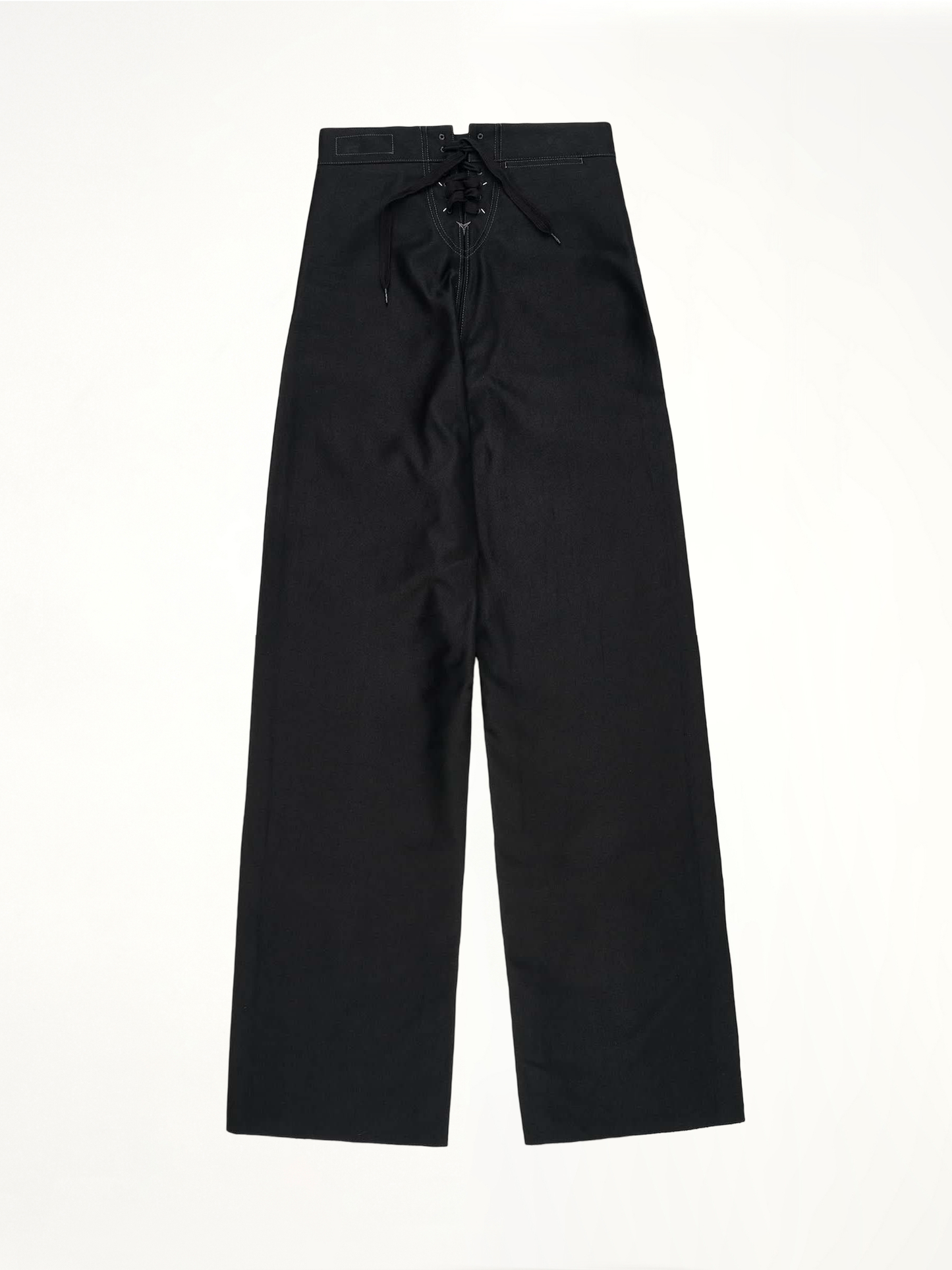 Satin Cotton Trouser in Black