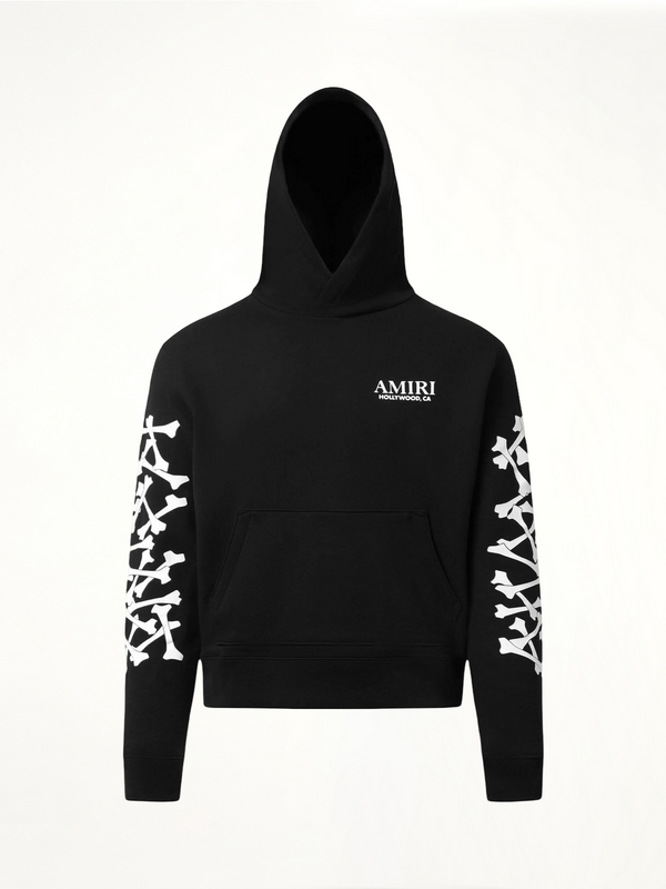 Bones Stacked Hoodie in Black