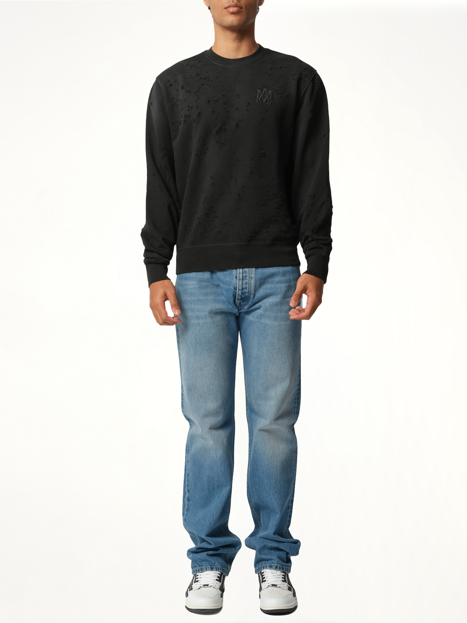 MA Shotgun Embroidered Sweatshirt in Black