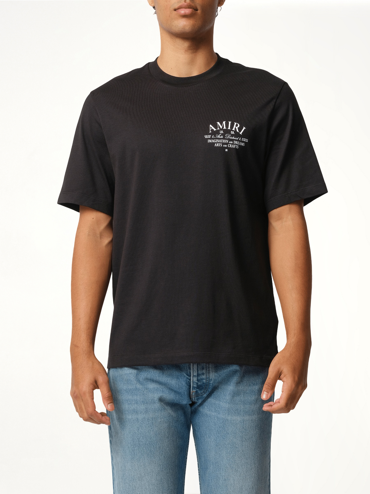 블랙/화이트 아미리 아츠 디스트릭트 티셔츠