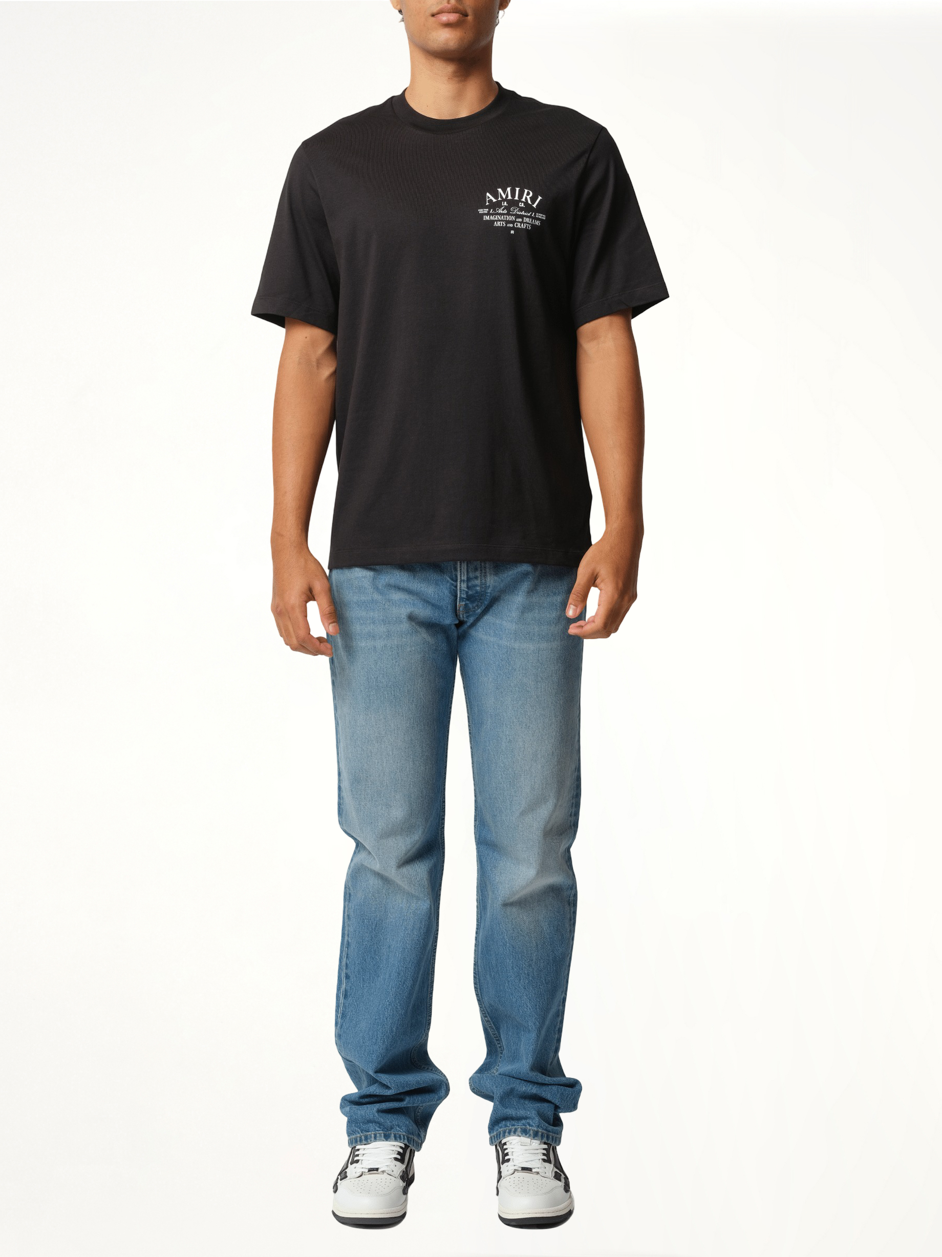 블랙/화이트 아미리 아츠 디스트릭트 티셔츠