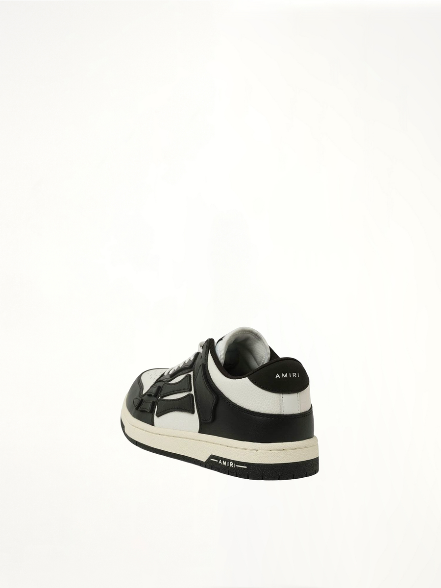 Skeleton Low Sneaker in Black/White Back View | AMIRI