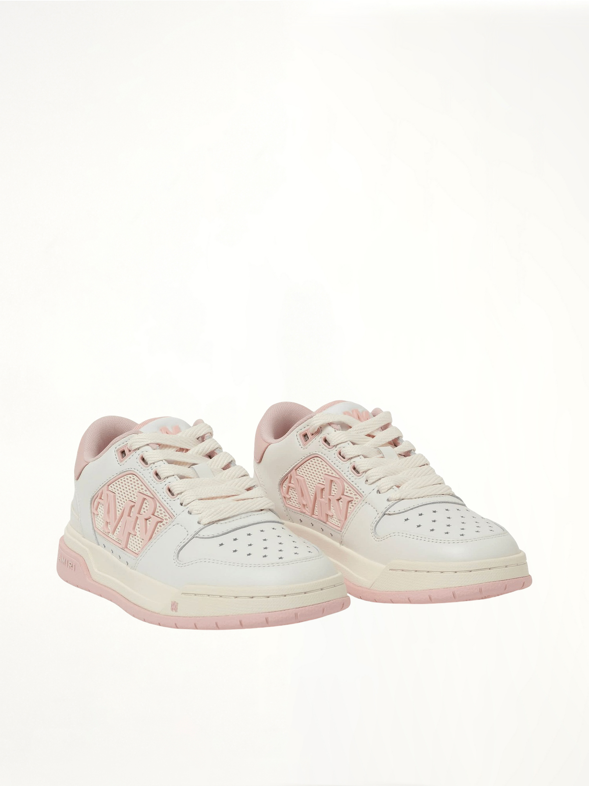 Classic Low Sneaker in White/Pink Front View | AMIRI
