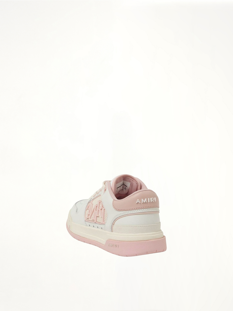 Classic Low Sneaker in White/Pink Back View | AMIRI