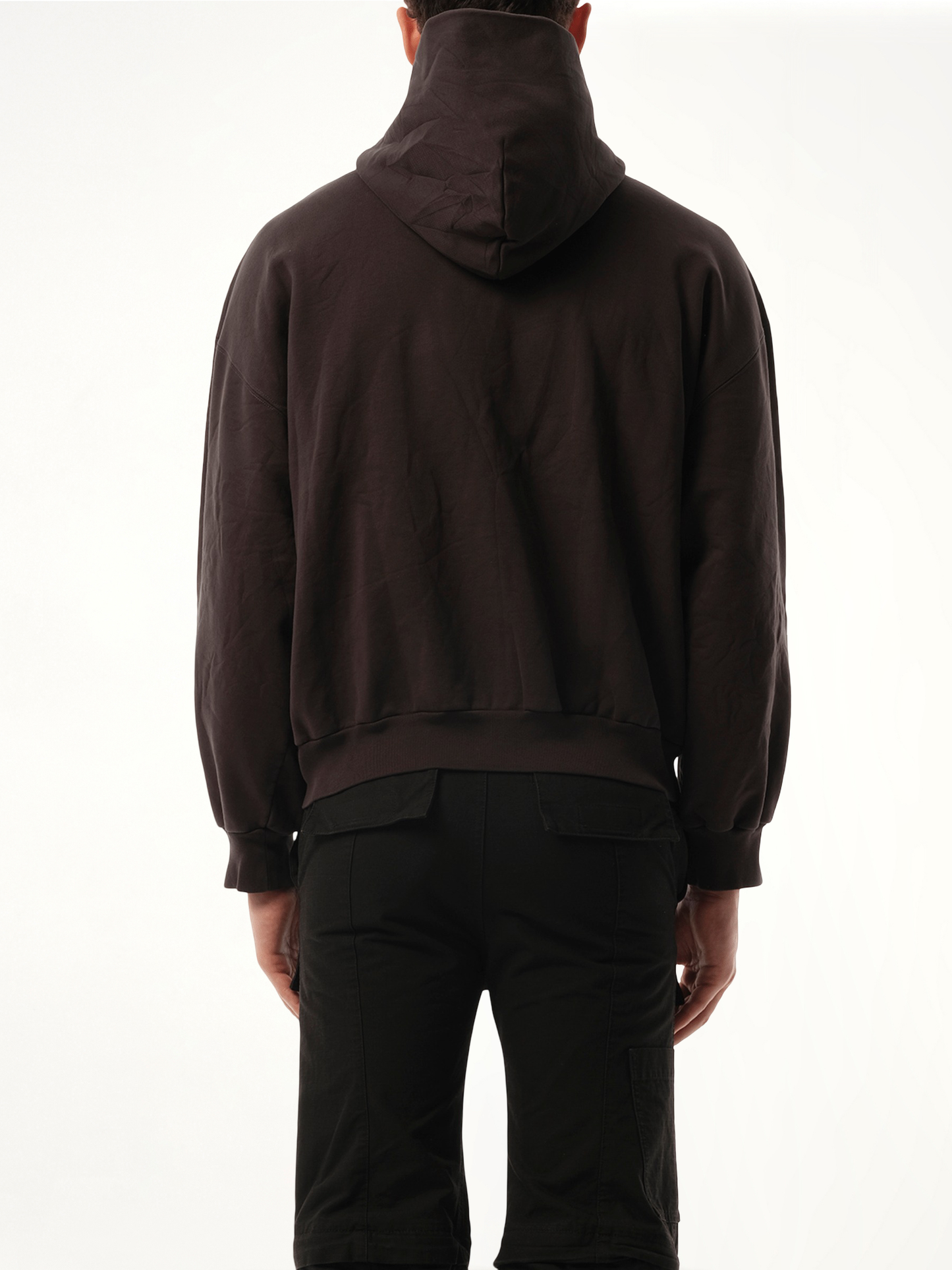 Ebay Zip-Up Hoodie in Washed Black