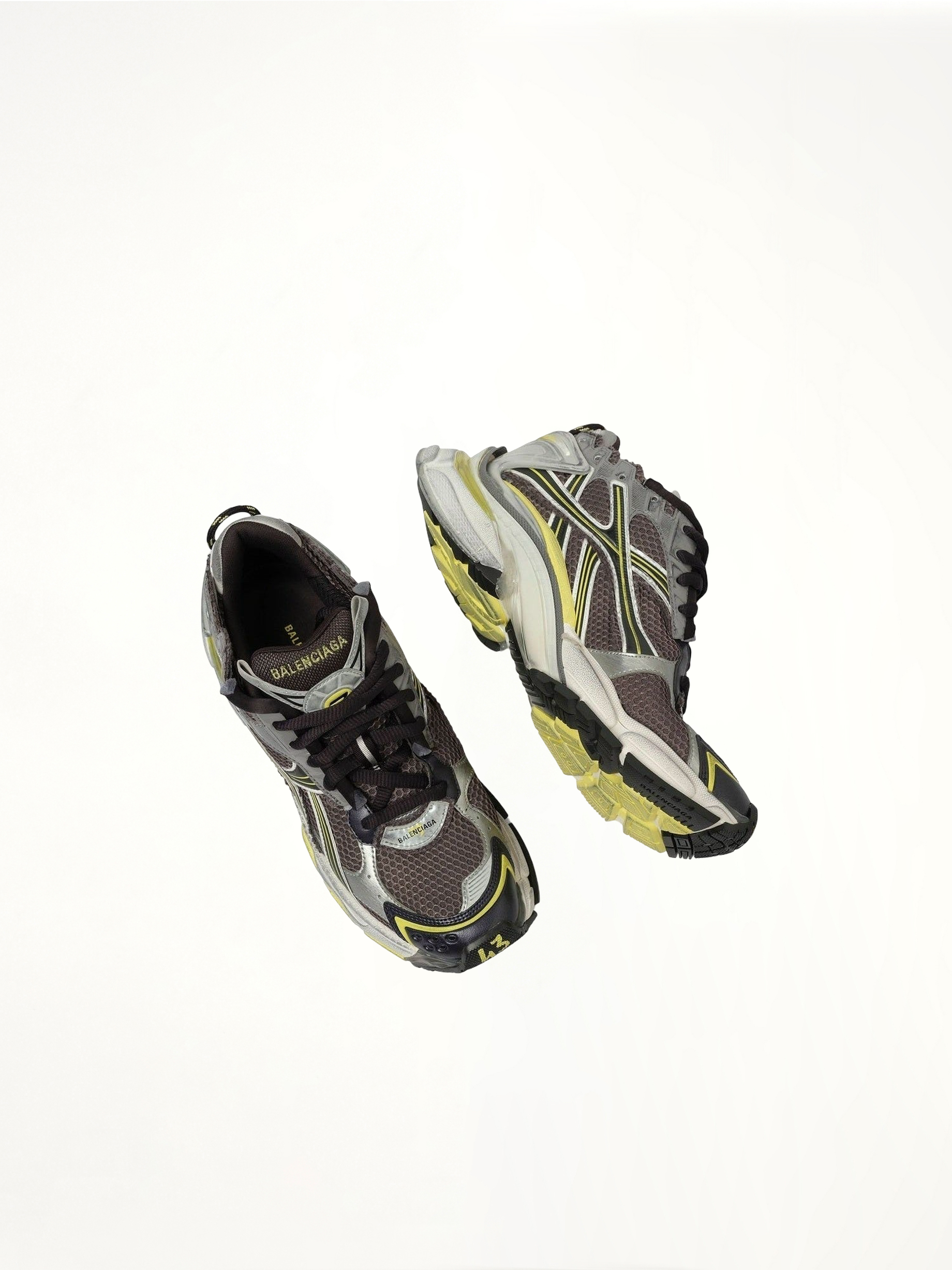 Runner Sneaker in Dark Grey/Yellow/White Top View | BALENCIAGA
