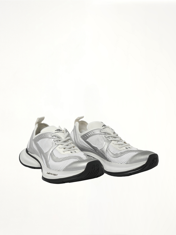 Circuit Sneaker in White/Silver Front View | BALENCIAGA