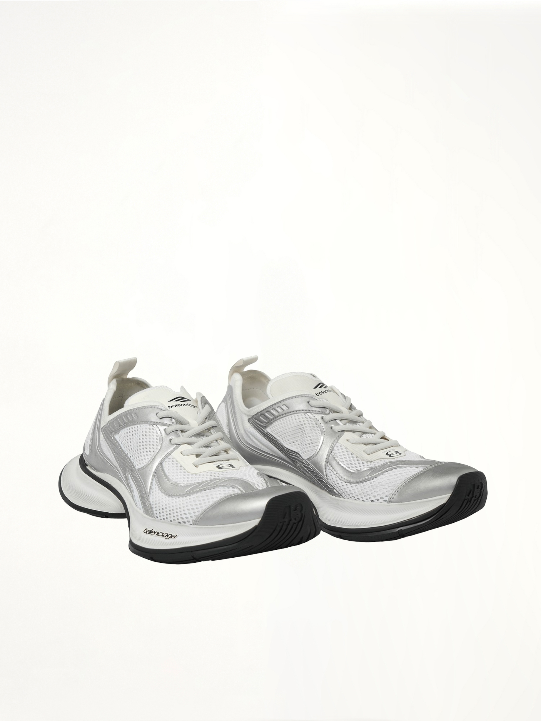 Circuit Sneaker in White/Silver Front View | BALENCIAGA