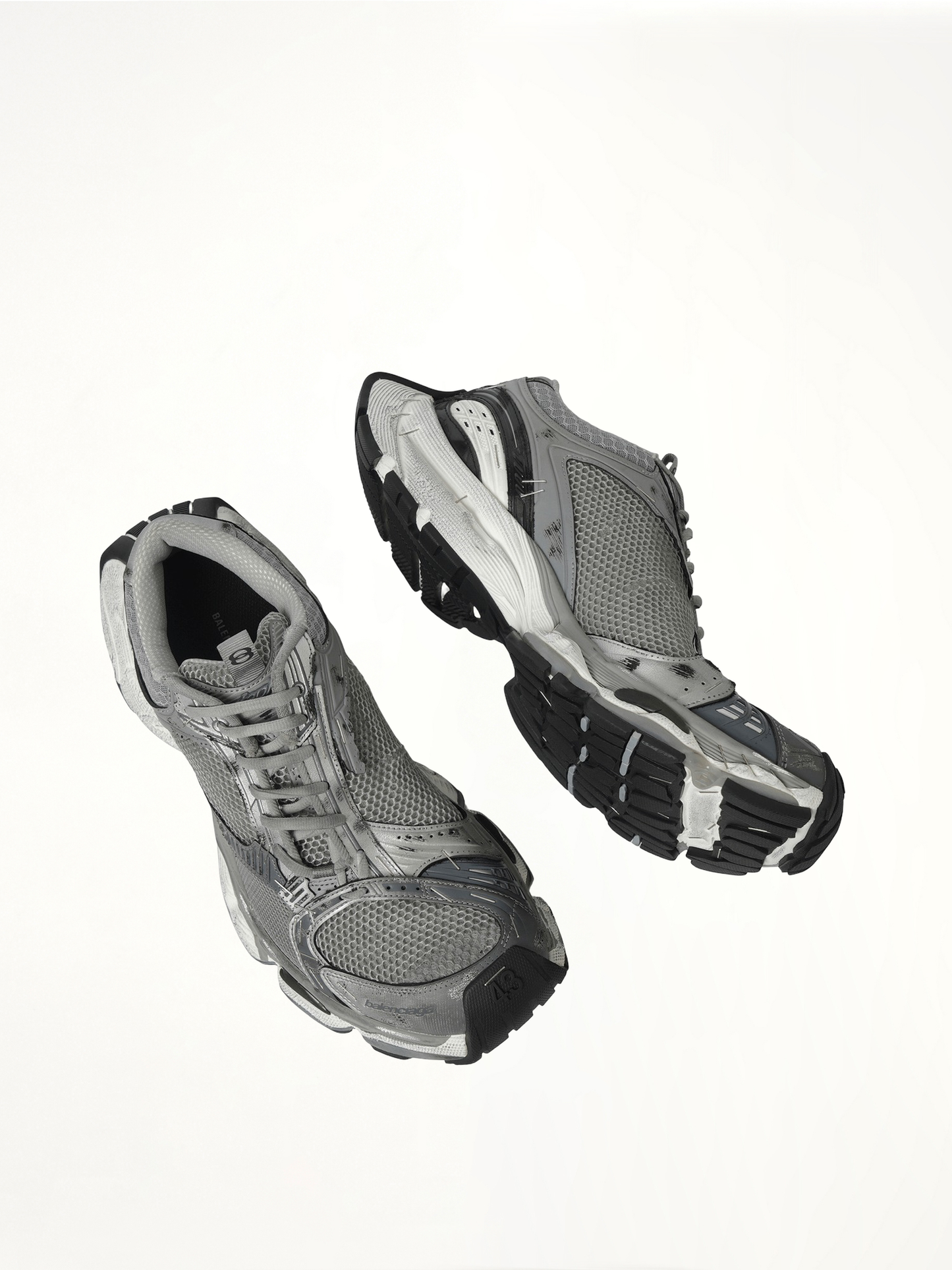 Stapler Sneaker in Grey/Silver/Black/White