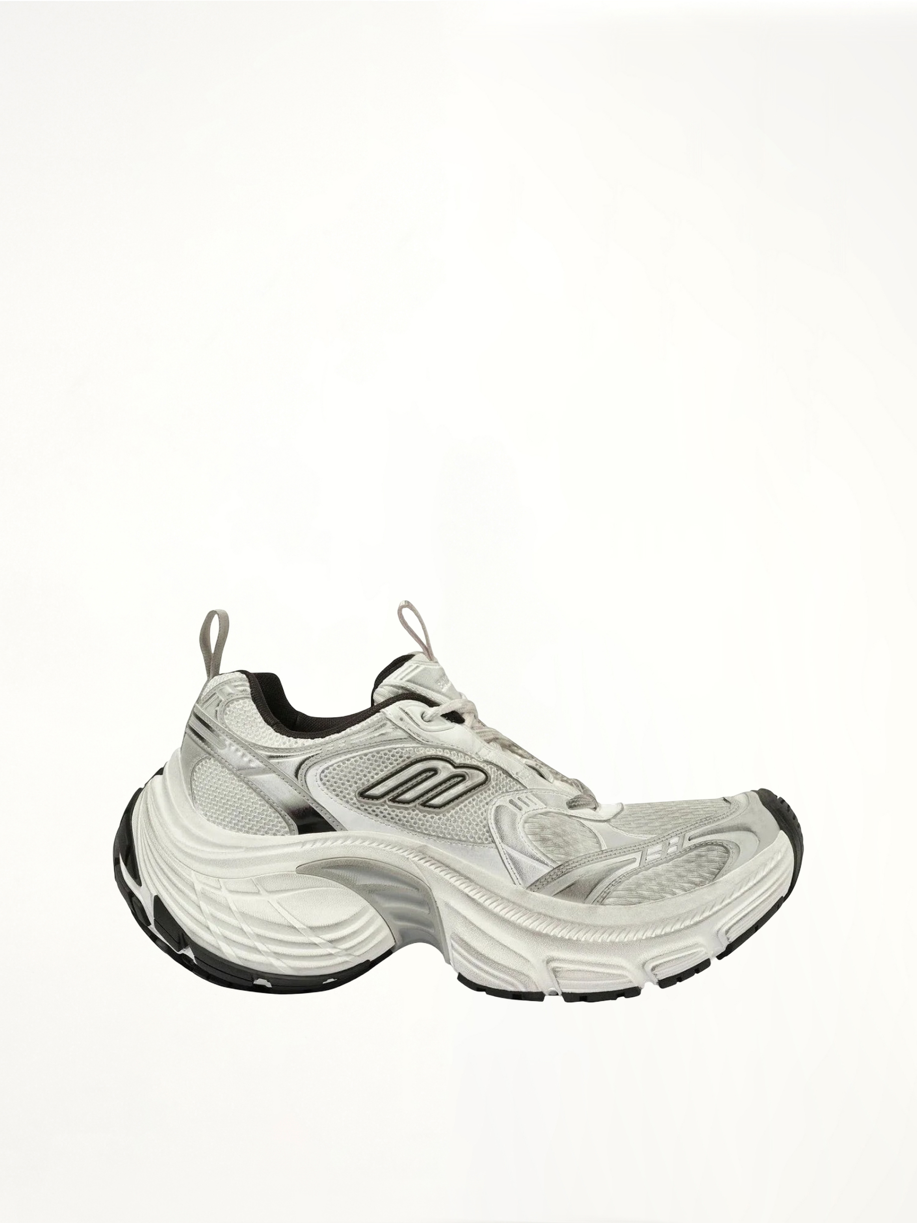 10XL Sneaker in White/Black/Grey Side View | BALENCIAGA