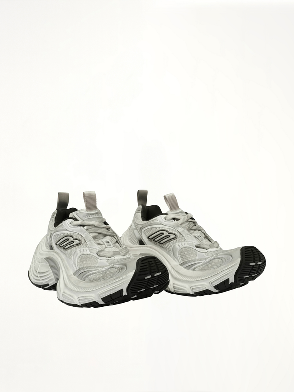 10XL Sneaker in White/Black/Grey Front View | BALENCIAGA