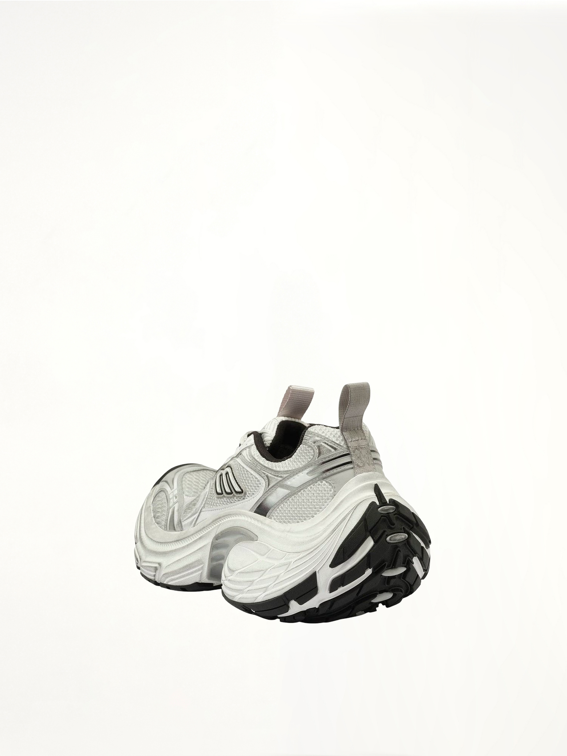 10XL Sneaker in White/Black/Grey Back View | BALENCIAGA