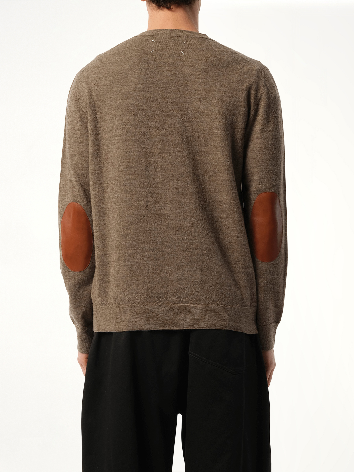 Elbow Patch Knit Cardigan in Walnut