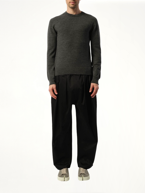 Elbow Patch Knit Sweater in Charcoal