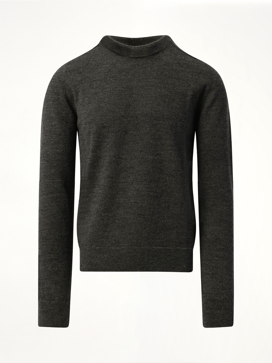 Elbow Patch Knit Sweater in Charcoal