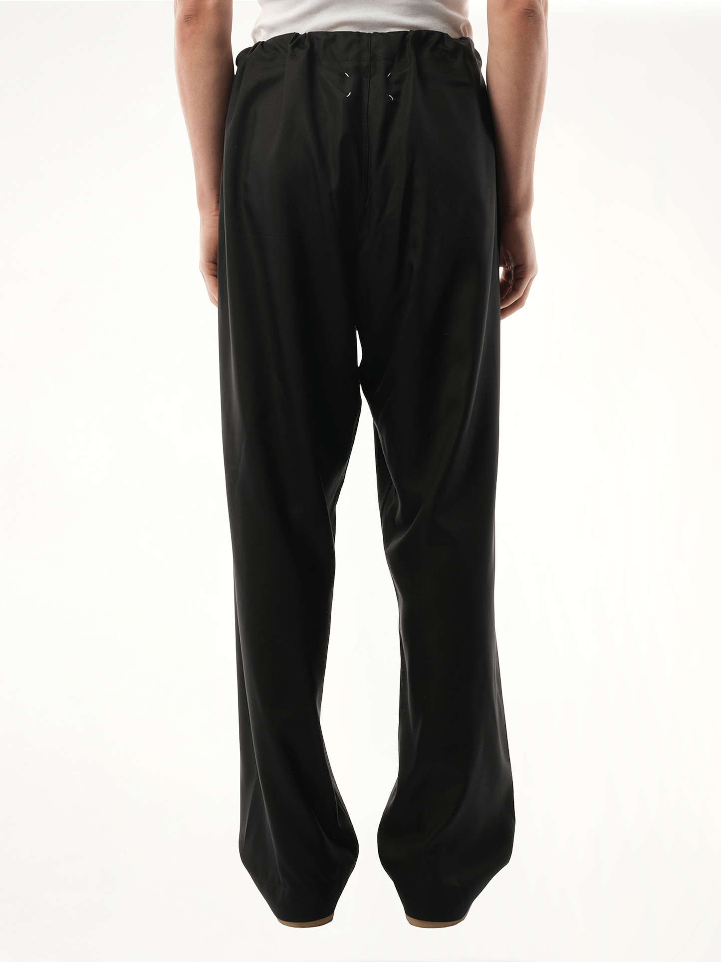 Silk Popeline Pants in Black