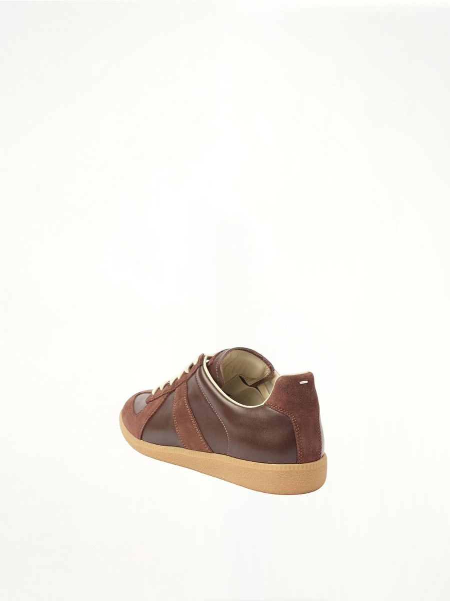 Replica Leather Sneaker in Chic Brown Back View | MAISON MARGIELA