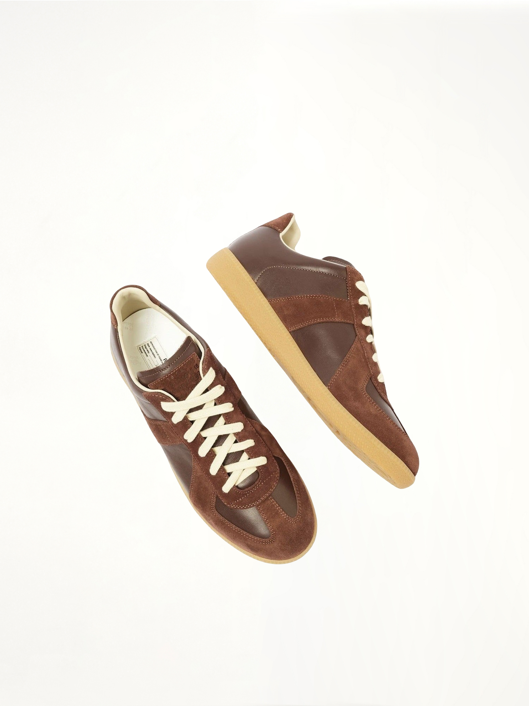 Replica Leather Sneaker in Chic Brown Top View | MAISON MARGIELA