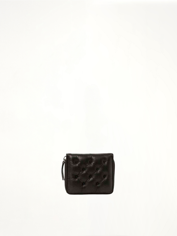 Wallet Compact Zip Around Wallet in Black