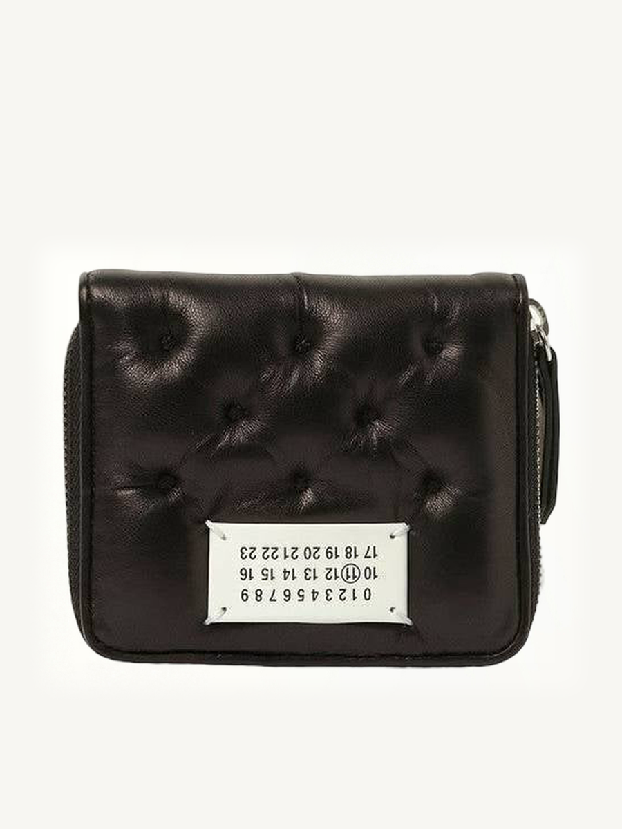 Wallet Compact Zip Around Wallet in Black