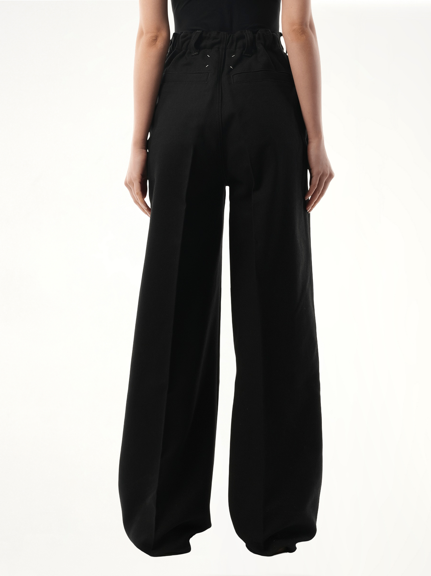Heavy Cotton Wide Pants in Black