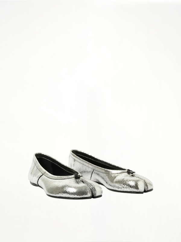 Tabi New Ballerina in Silver Front View | MAISON MARGIELA