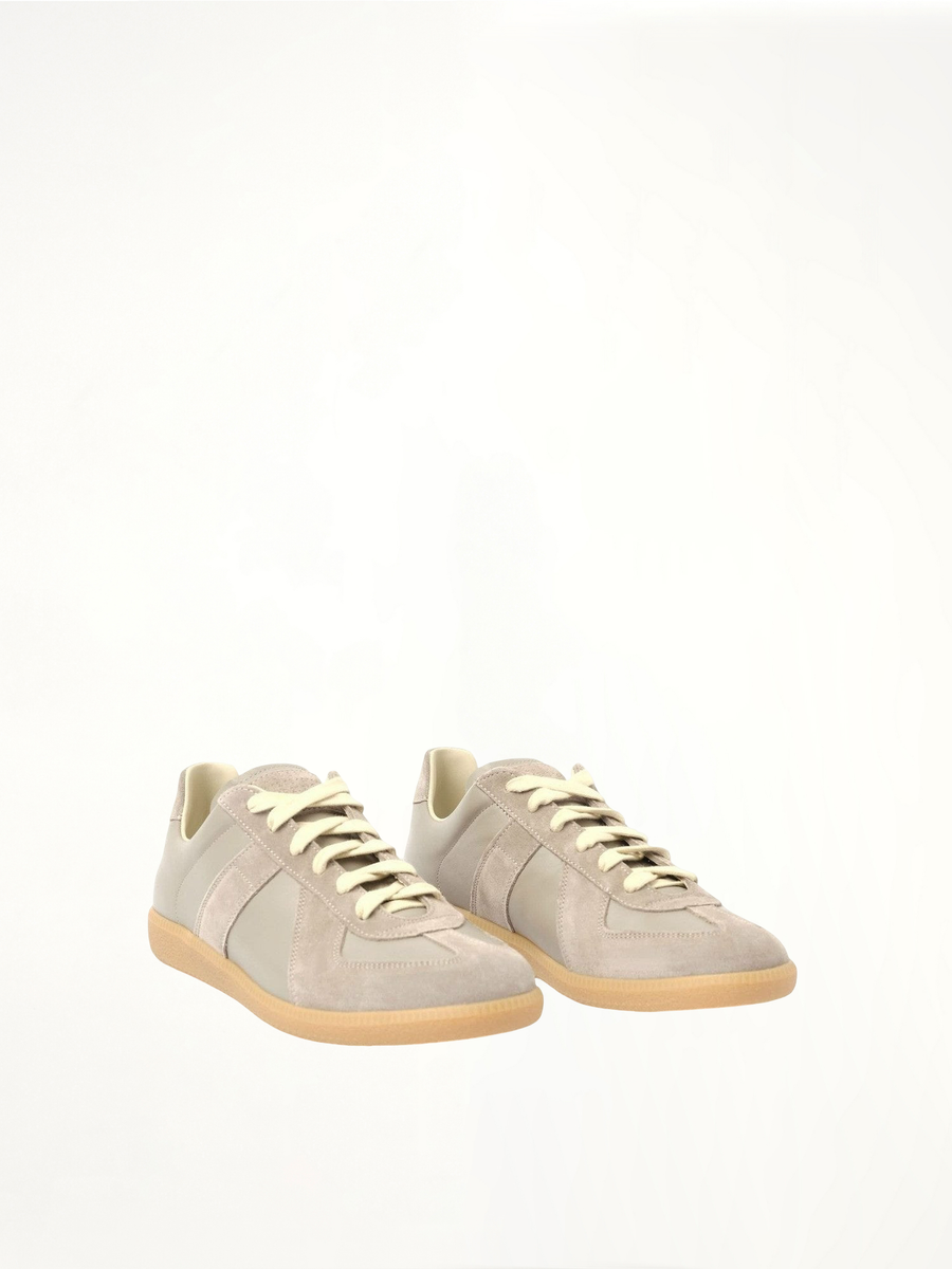 Replica Leather Sneaker in Birdy Front View | MAISON MARGIELA