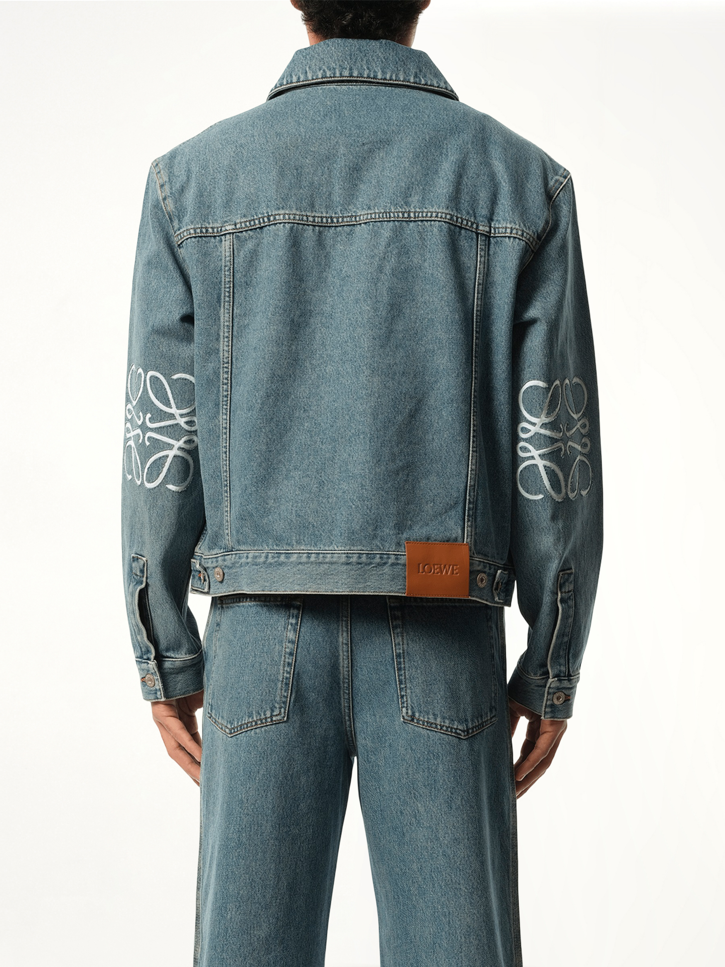 Anagram Denim Jacket in Mid Blue