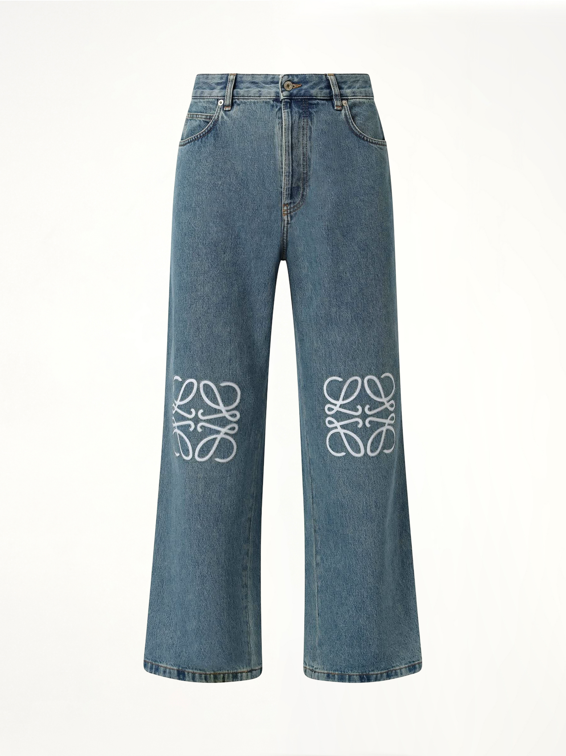 Anagram Baggy Jeans AF in Mid Blue Denim