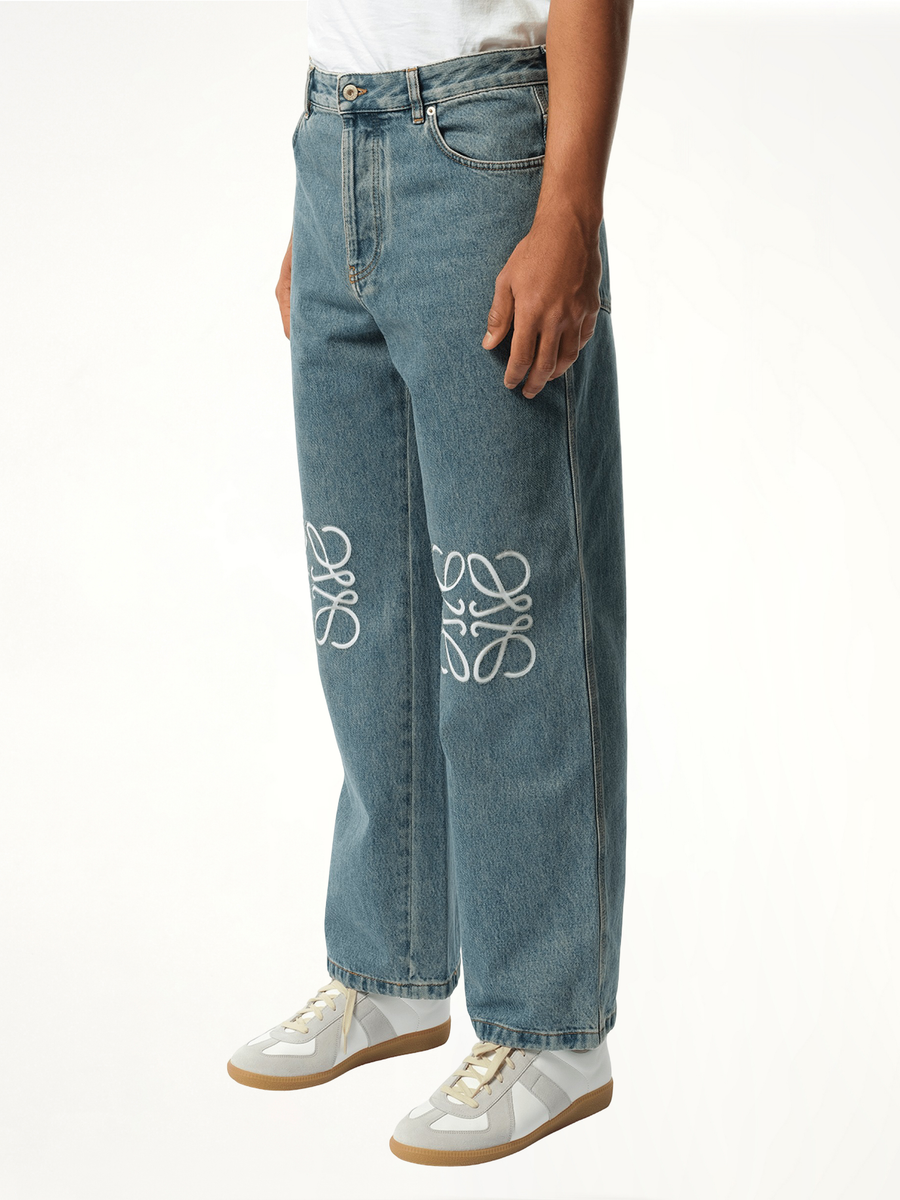 Anagram Baggy Jeans AF in Mid Blue Denim