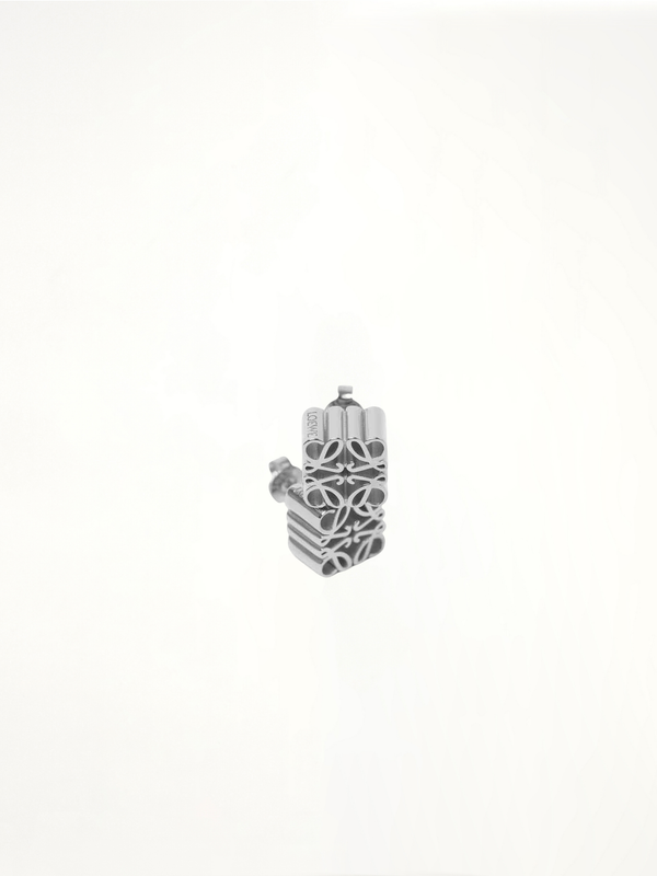 Anagram Stud Earrings in Silver
