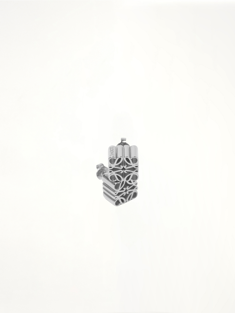 Anagram Stud Earrings in Silver