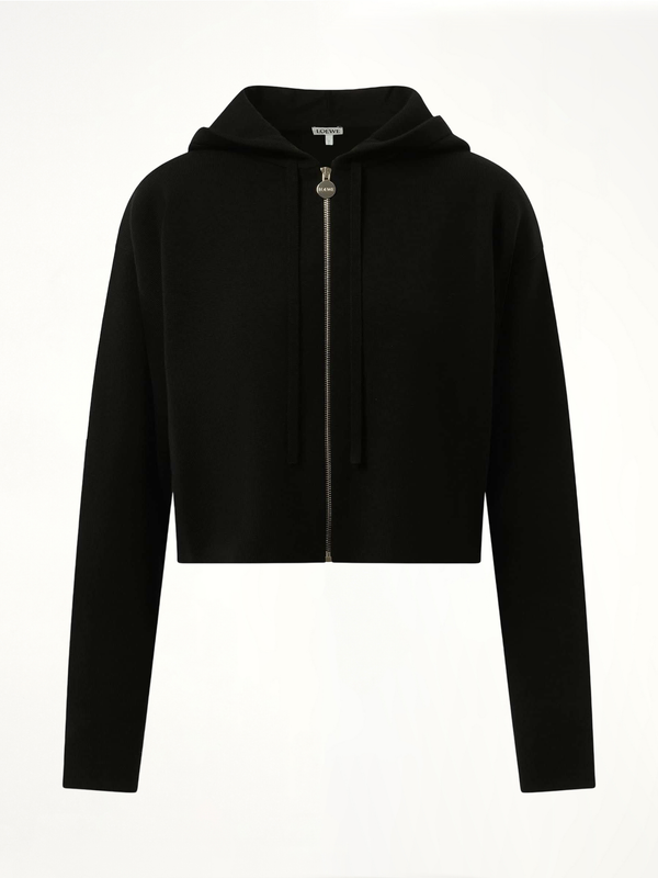 Anagram Zip-Up Hoodie in Black