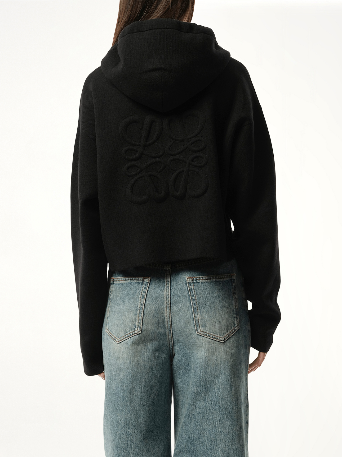 Anagram Zip-Up Hoodie in Black