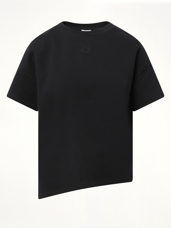 ブラックのアシンメトリックTシャツ
