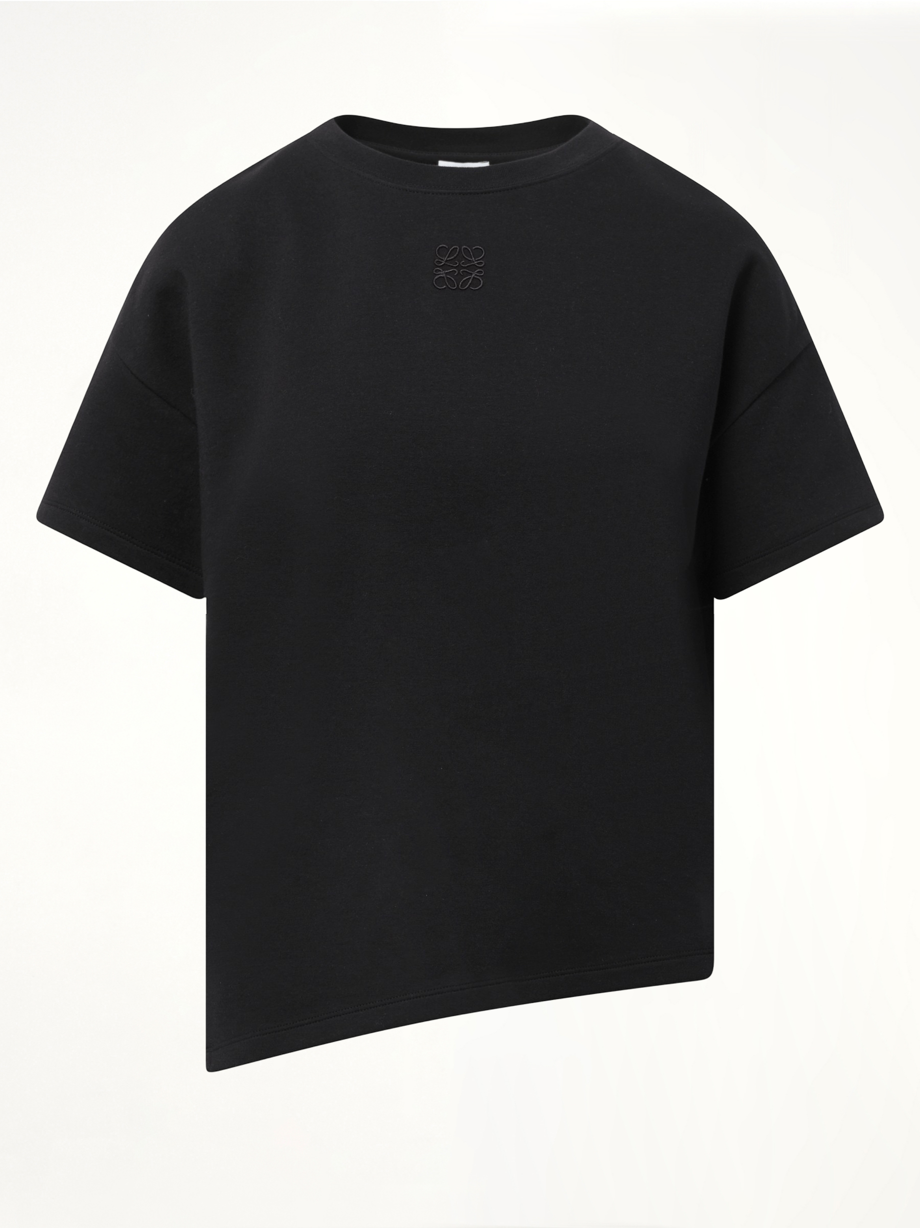 ブラックのアシンメトリックTシャツ