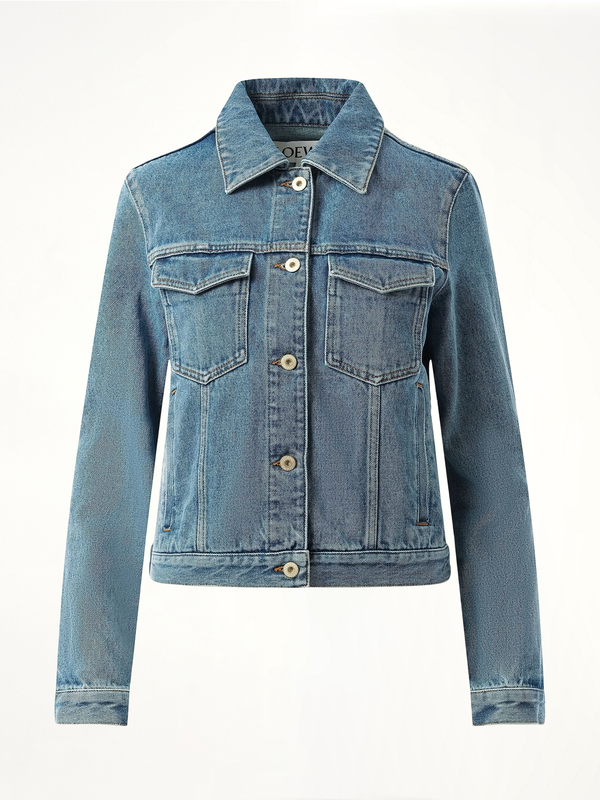 Anagram Denim Jacket in Mid Blue