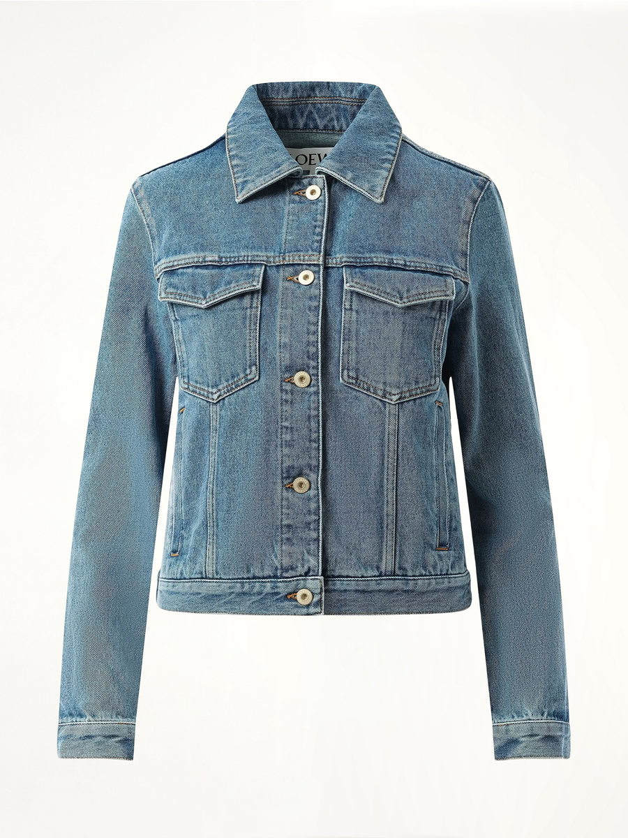 Anagram Denim Jacket in Mid Blue