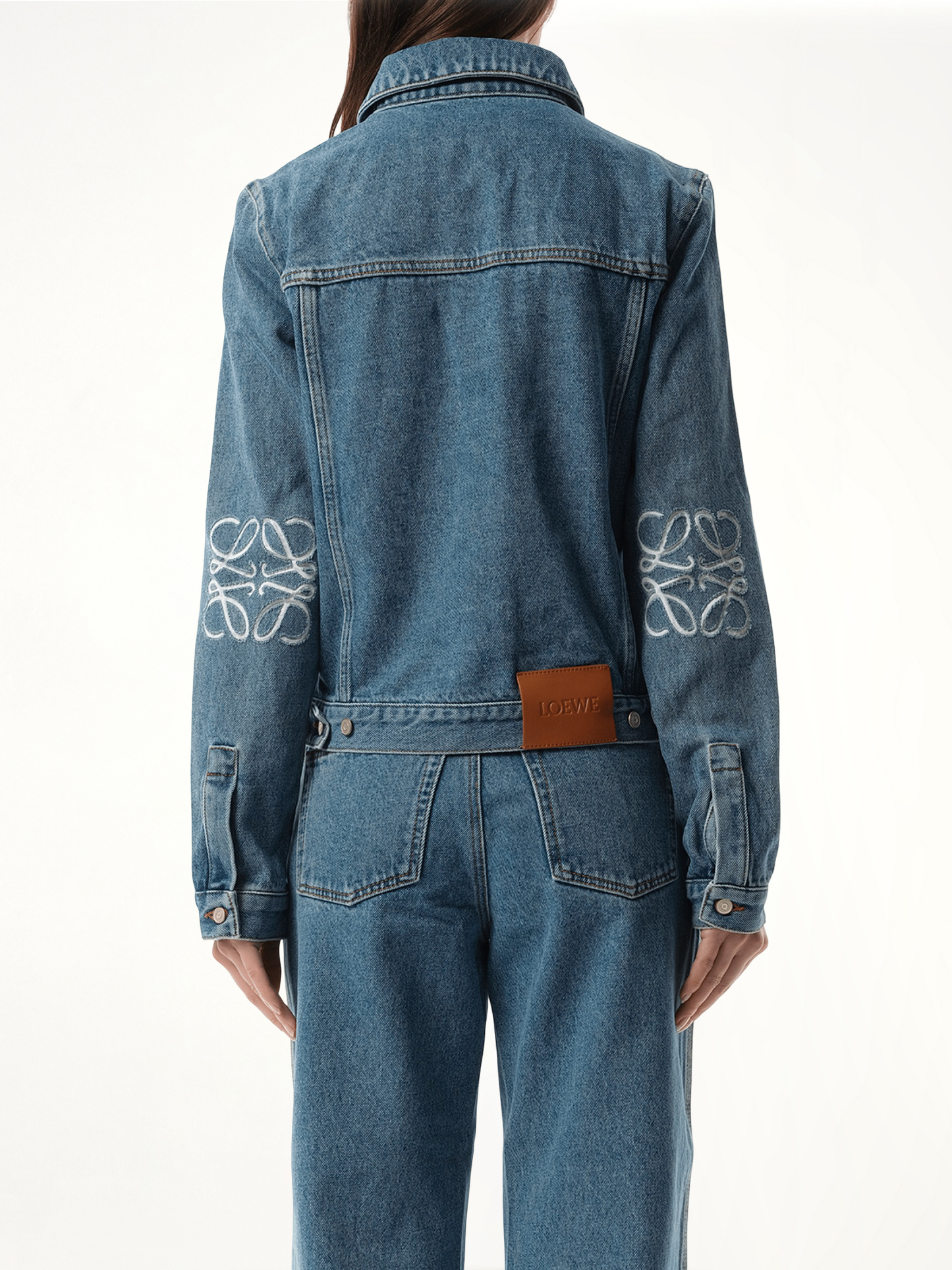 Anagram Denim Jacket in Mid Blue