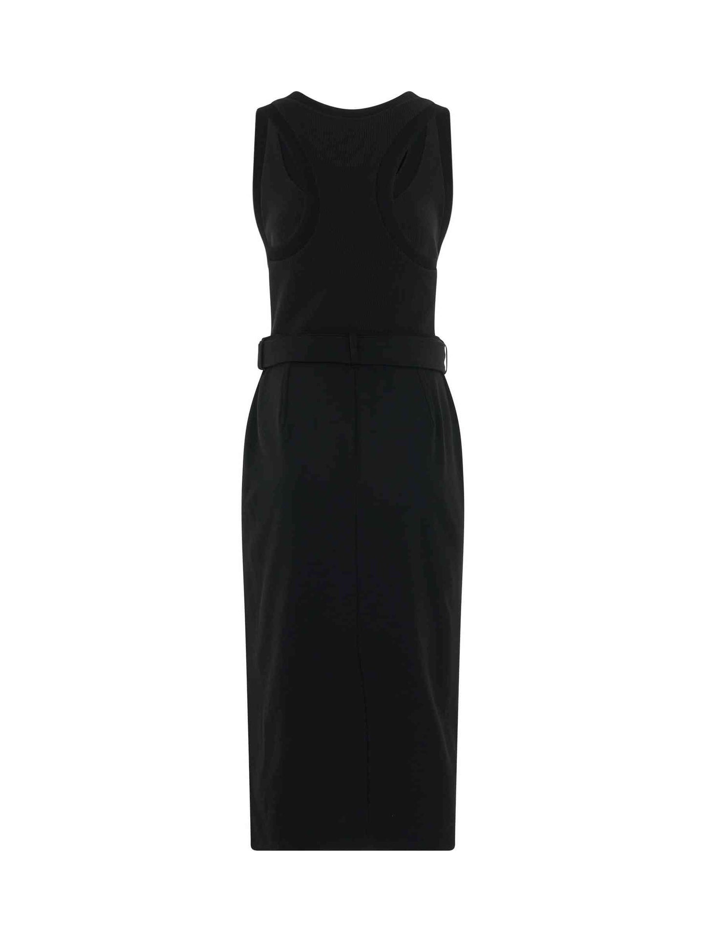 Trompe L'oeil Pencil Dress in Black