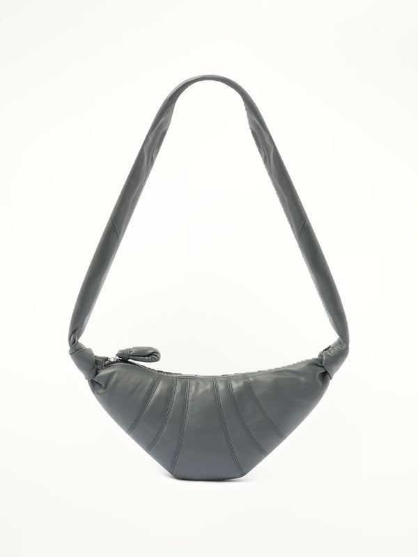 Lambskin Small Croissant Bag in Asphalt