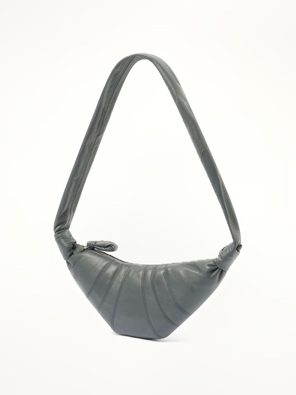 Lambskin Small Croissant Bag in Asphalt