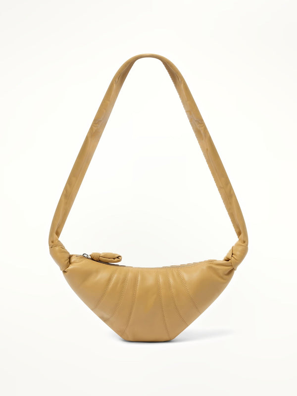 Lambskin Small Croissant Bag in Dune
