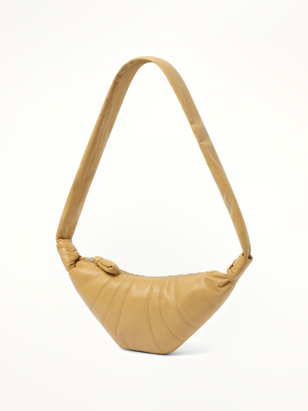 Lambskin Small Croissant Bag in Dune
