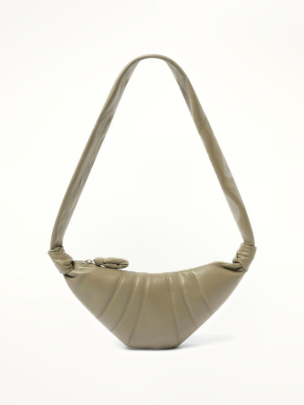 Lambskin Small Croissant Bag in Dark Sage