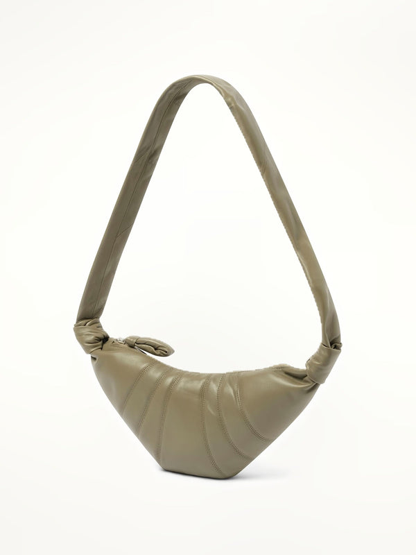 Lambskin Small Croissant Bag in Dark Sage