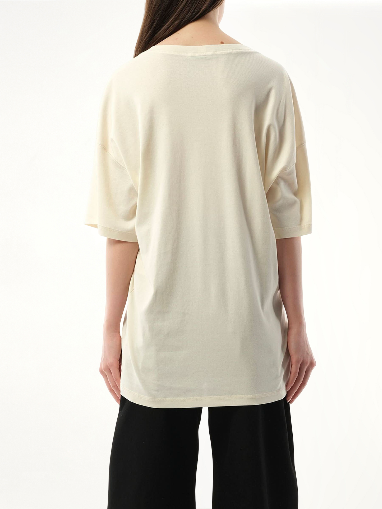 Rib T-Shirt in Light Cream